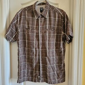 Kuhl Men’s Brown Plaid Short-Sleeve Shirt